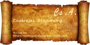 Csaknyai Alexandra névjegykártya