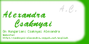 alexandra csaknyai business card
